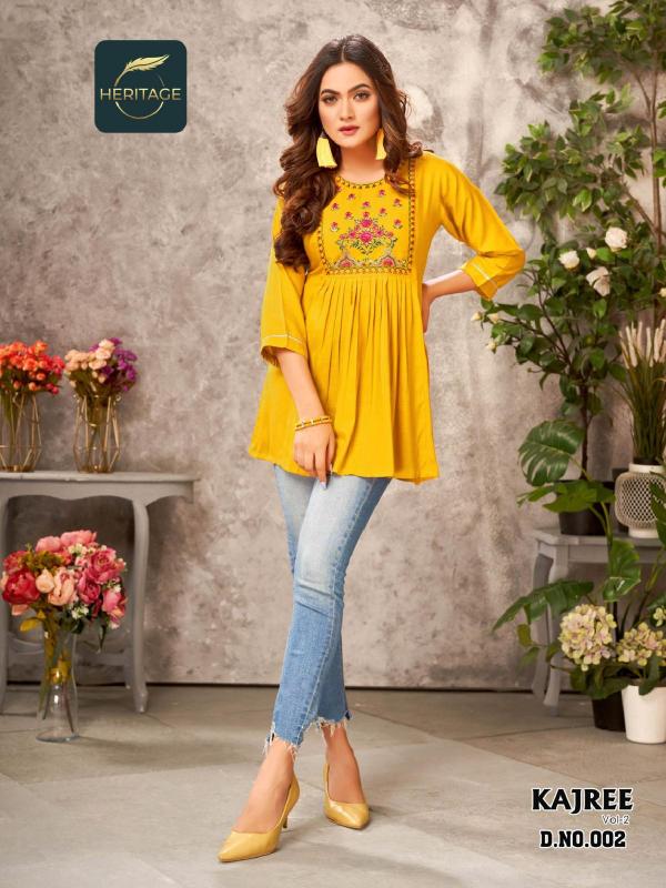 Heritage Kajree 2 Stylish Wear Designer Short Kurti Collection